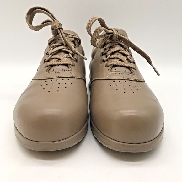 SAS Free Time Taupe Leather Women's 9M Shoes Comfy Lace Up Walking Sneakers - Picture 2 of 11